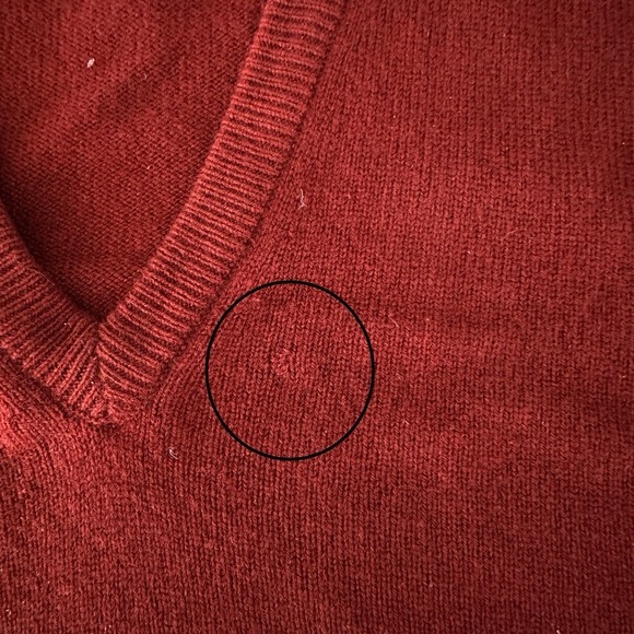 Vintage Brooks Brothers Cashmere Sweater 46 Burgundy Red Made Great Britain XL - Picture 10 of 10